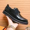 Fashion High End New Hot Selling Men's Shiny Leather Shoes Lace Up Interview Business Casual Shoes Elegant Luxury Men's Formal Shoes