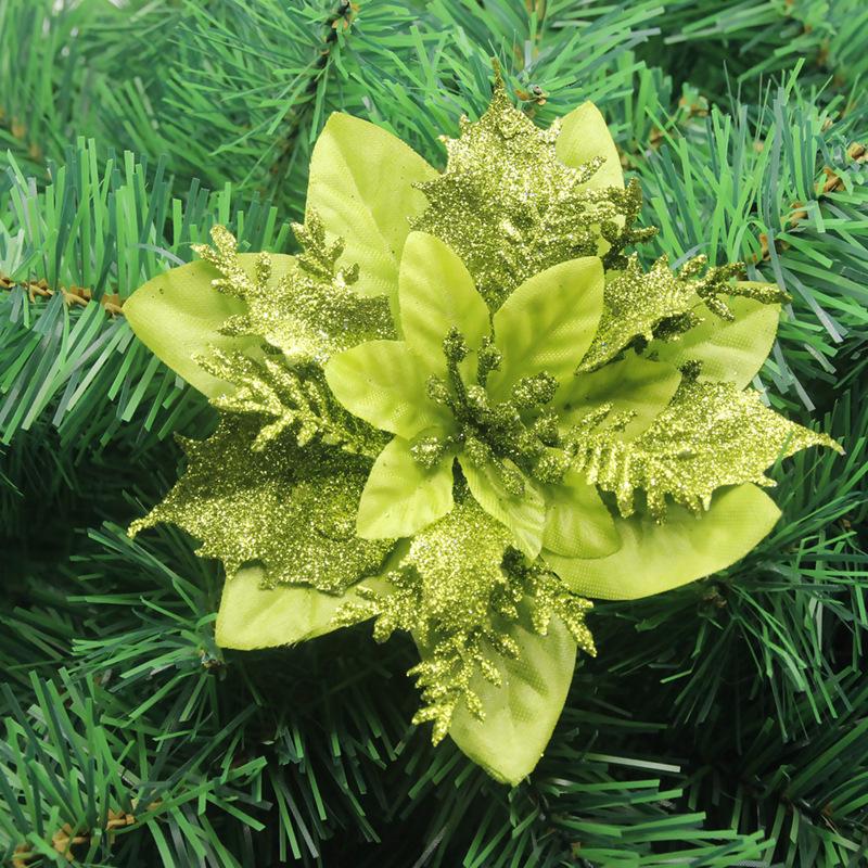 Золотая пудра Трехслойный Рождественский венок из цветов и украшение для елки