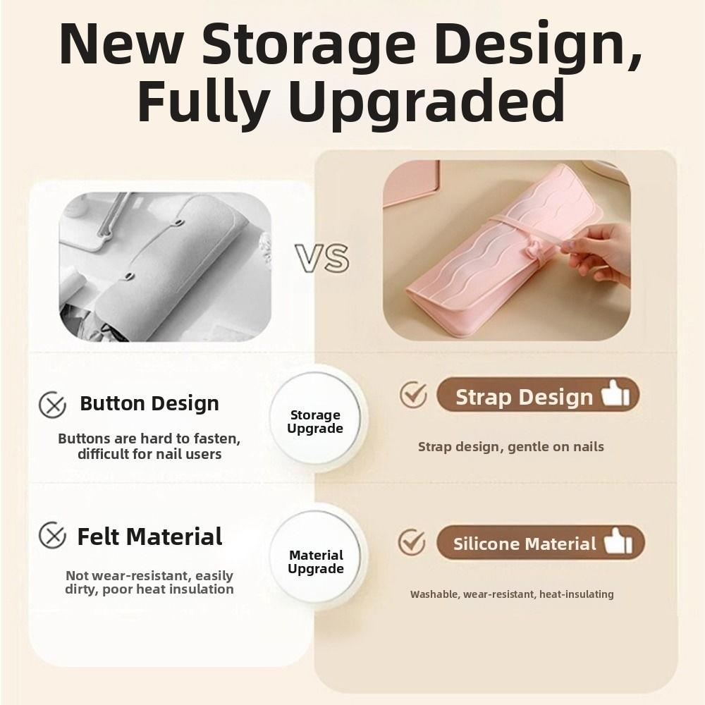 Silicone Straightener Storage Pouch 2 In 1 Curling Iron Carrying Case  Women Gift