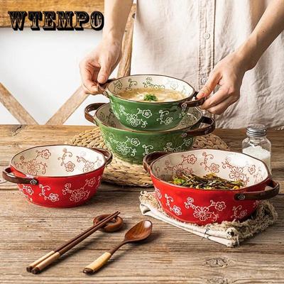 Бинауральная миска для супа, керамическая посуда, миска, креативная миска для лапши, суповая чаша, японская миска для лапши быстрого приготовления рамэн