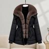 Padded clothes winter temperament big fur collar padded jacket new foreign style waist thin jacket medium and long down padded clothes