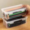Portable Storage Organizer Box Student Office Supplies 1pcs Plastic Translucent Pencil Case Large Capacity Pencil Boxes