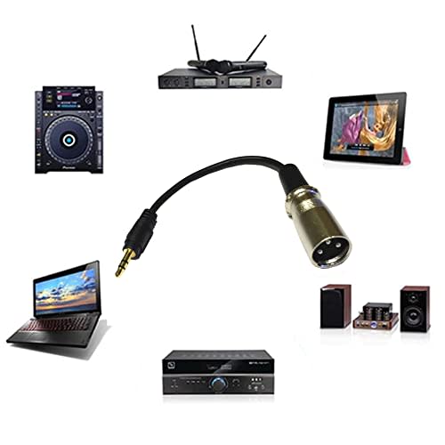 XLR Microphone Cable Converter, 3.5mm Male To XLR Male Cable, 3.5mm TRS Stereo Mini Jack AUX Cord Audio Cable (15cm)