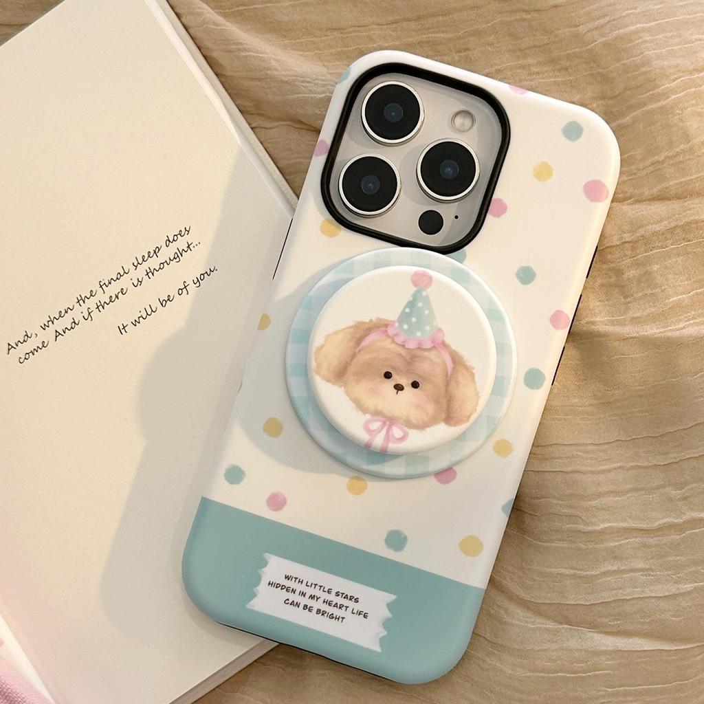 Мультяшный щенок магнитный держатель чехол для телефона для телефонов Apple