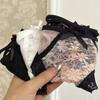 Ruffle Lace Flower Transparent Briefs Patchwork Mesh Floral Bowknot Panties Comfortable   Lady