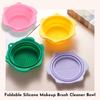 Складная силиконовая чаша для чистки кистей для макияжа - портативный инструмент для чистки кистей, пуховок и спонжей, портативный очиститель кистей для макияжа для путешествий