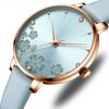 Watches Women Brand Leather Quartz Wristwatches Luxury Design Clock for Ladies Charm Flowers Dial