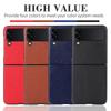 Роскошные чехлы для телефонов из натуральной кожи для Samsung Galaxy Z Flip 4 3 5g, модный чехол с текстурой личи для Samsung Z Flip4 Flip3