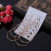 6 Pairs / Set of Retro Hanging Large Circle Earrings Women Steampunk Ear Clip