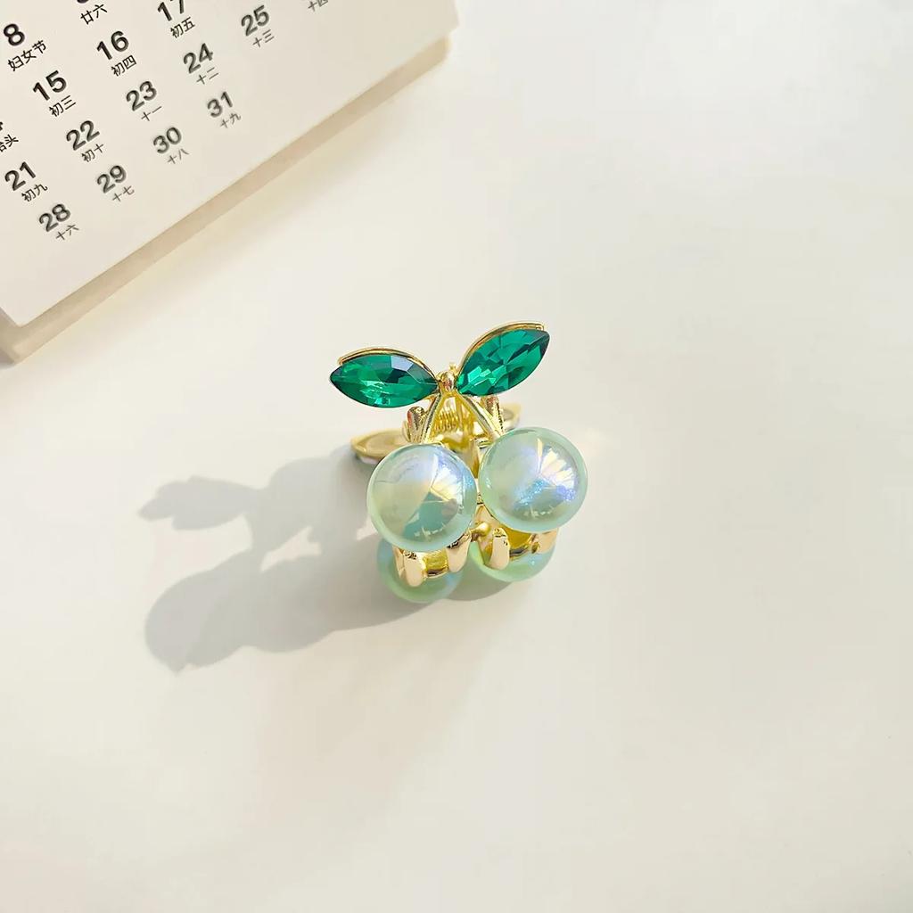 Нежные хрустальные вишневые мини-заколки для волос со стразами, женские заколки-крабы для волос, головные уборы, аксессуары для волос