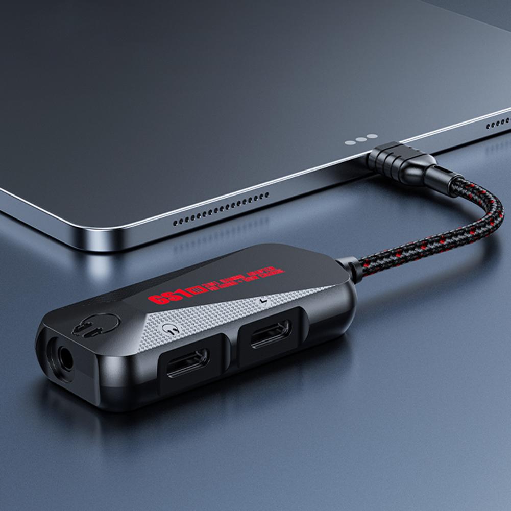 3-in-1 Gaming Sound Card Type-C To 3.5mm Gaming Phone Audio Board 60W Nylon Portable 24Bit 96Hz Hi-Res Accessories