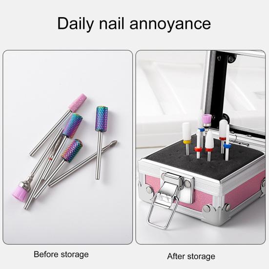 Подставка для маникюрных сверл Yousheng с прозрачным верхом, защитой от падений, защитной защелкой, 25 слотов, держатель для хранения кисточек для маникюрных сверл, принадлежности для маникюрного салона