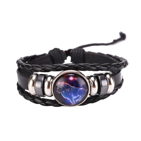 Браслет-унисекс Constellation, многослойный, плетеный, из искусственной кожи, регулируемый, сплав, светится ночью