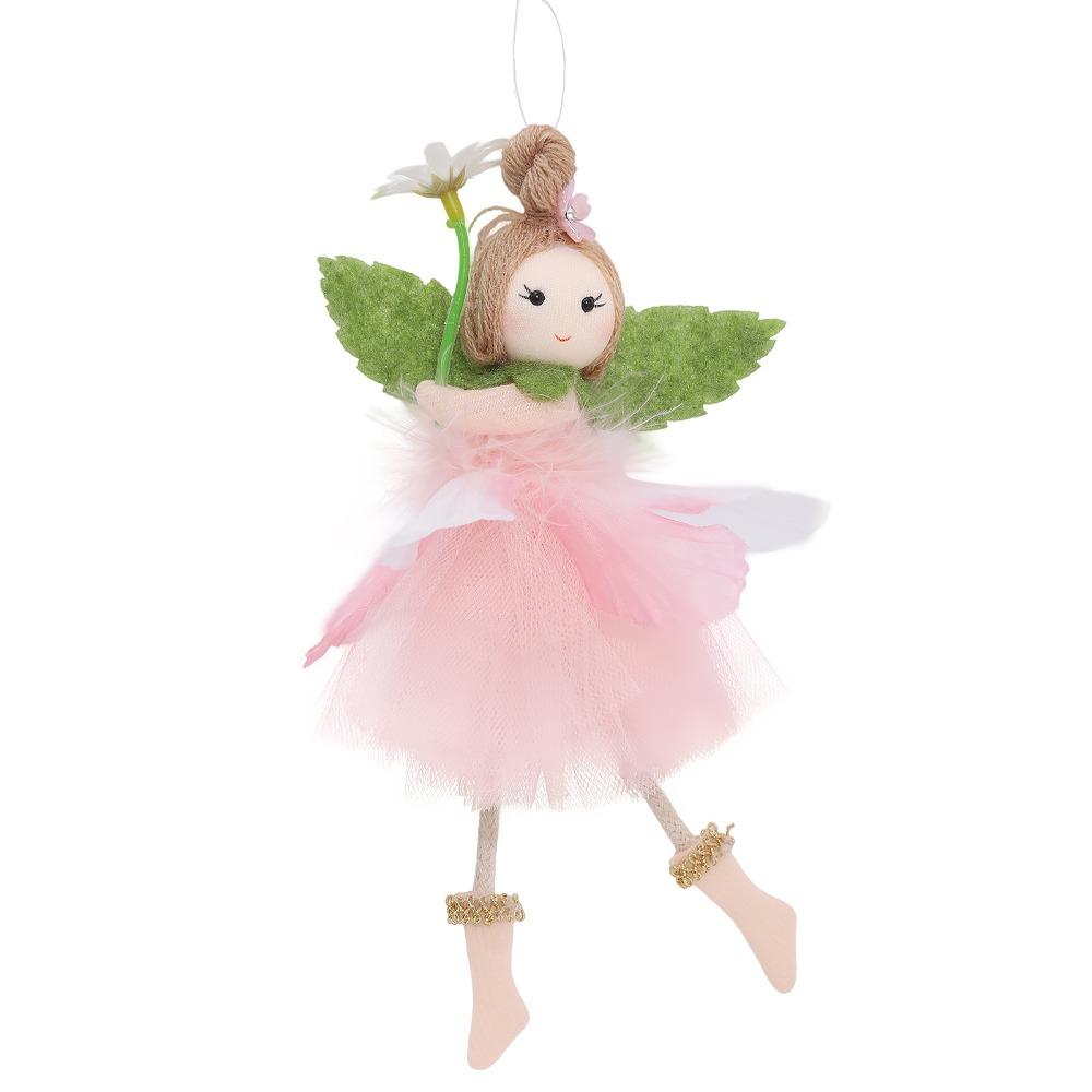 Party Supplies Long Legs Flower Fairy Ornaments Cute Mesh Easter Fairy Pendant Handmade with Flower Wing Girl Pendant Home Party