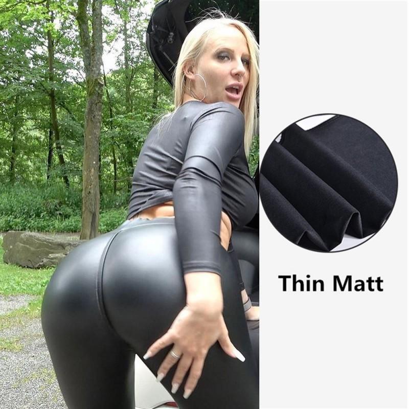 High Waist Sexy PU Leather Leggings Women Stretchy Slim Fit Pants Multiple Colors