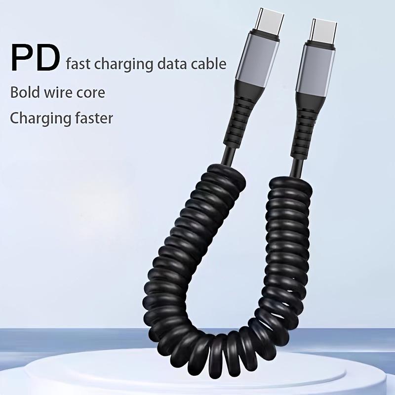 6A Супербыстрая зарядка Type-C на Type-C PD Кабель для быстрой зарядки Пружинный выдвижной для мобильного телефона Навигация Автомобильный Кабель для зарядки от замерзания