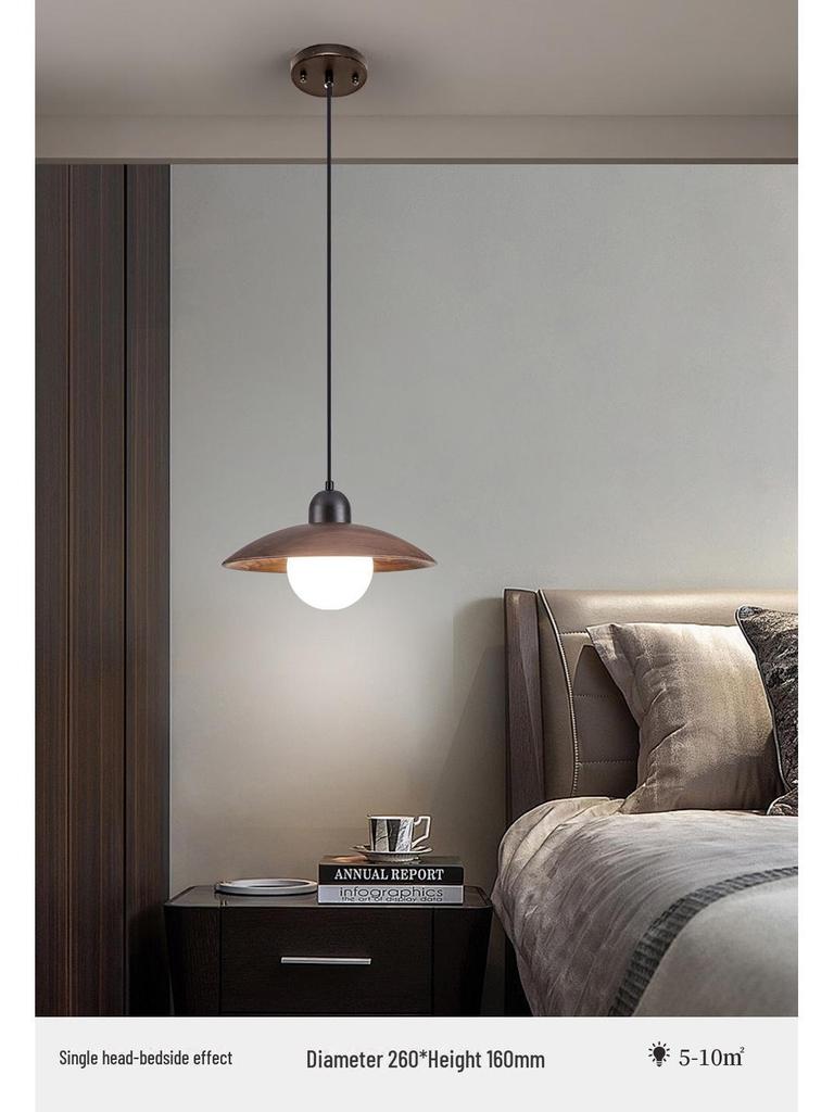 Creative Wabi-Sabi Chandelier: Retro Japanese Style with North American Black Walnut for Bedroom, Staircase, or Bar.