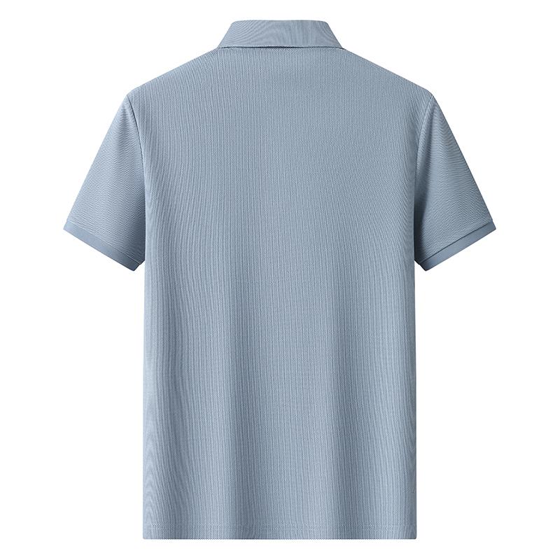 2025 New Summer Men's Lapel Short-sleeved T-shirt Polo Shirt Solid Color Top