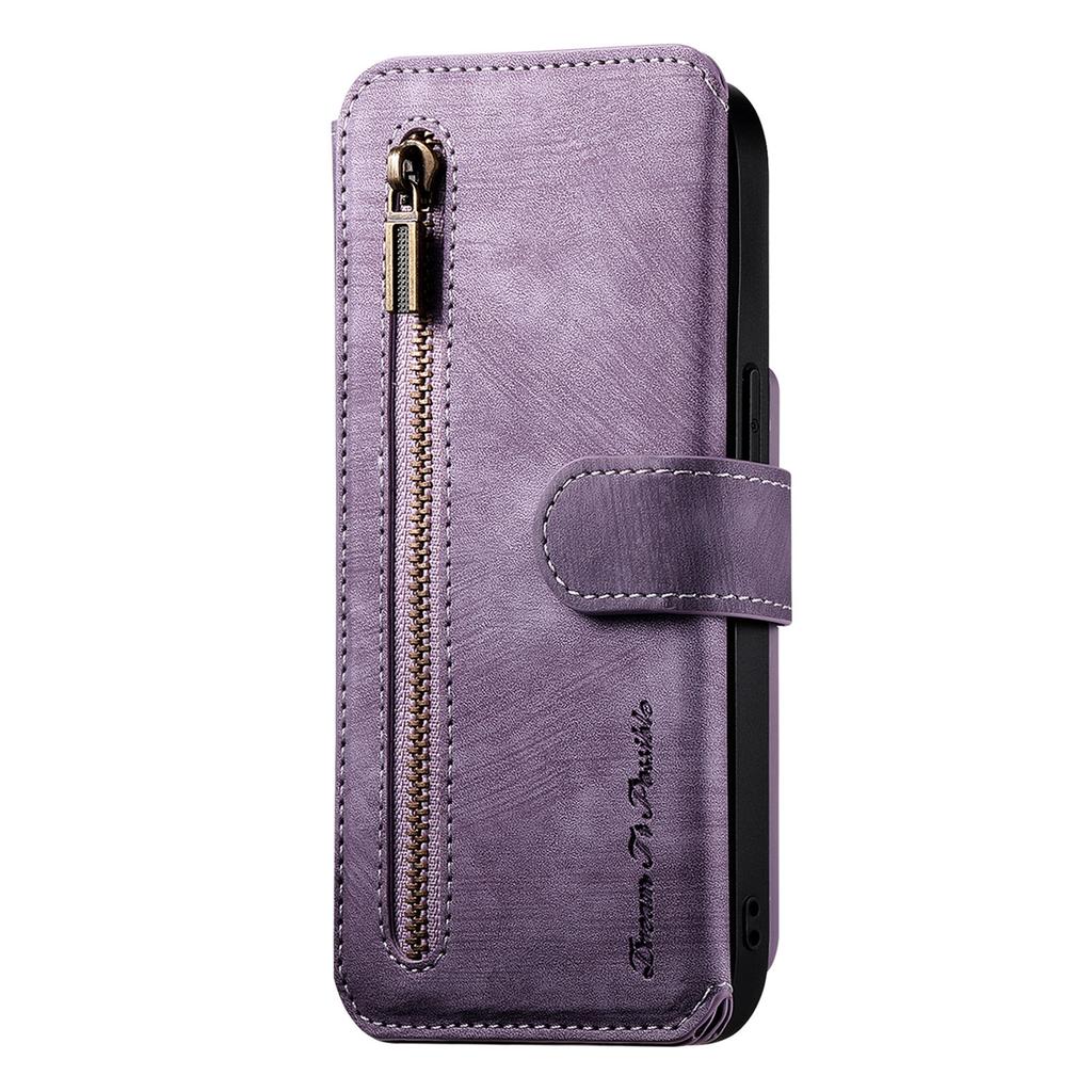 For Xiaomi Poco X7 Pro 5G/Xiaomi Redmi Turbo 4 5G Leather Phone Back Cover with RFID Blocking Zipper Wallet Kickstand