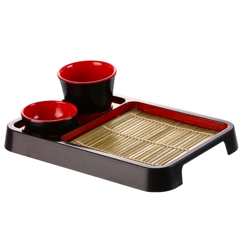 Тарелка для лапши соба в японском стиле с бамбуковой циновкой, поднос для суши, блюдо для холодной лапши, вечеринка