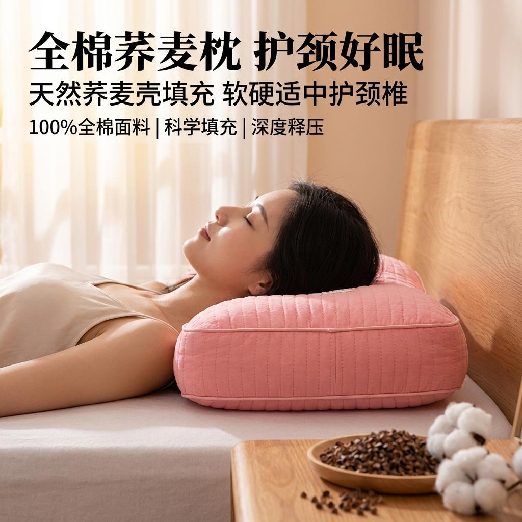 Buckwheat Pillow Full Buckwheat Shell Pillow Core Hard Pillow Single Adult Buckwheat Leather Low Pillow Neck Protection Pillow