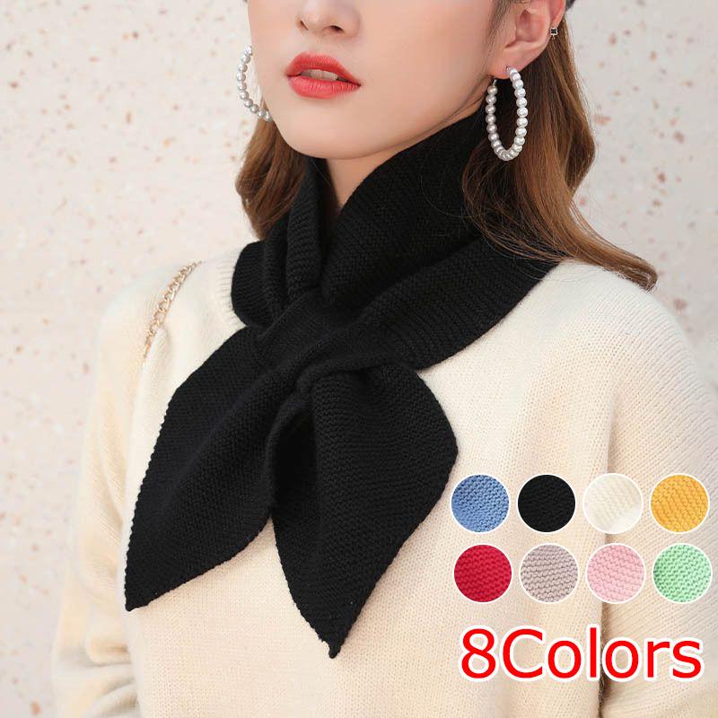 1PC Women's Knitted Cross Scarf for Warmth Softness Lightness and Fashion