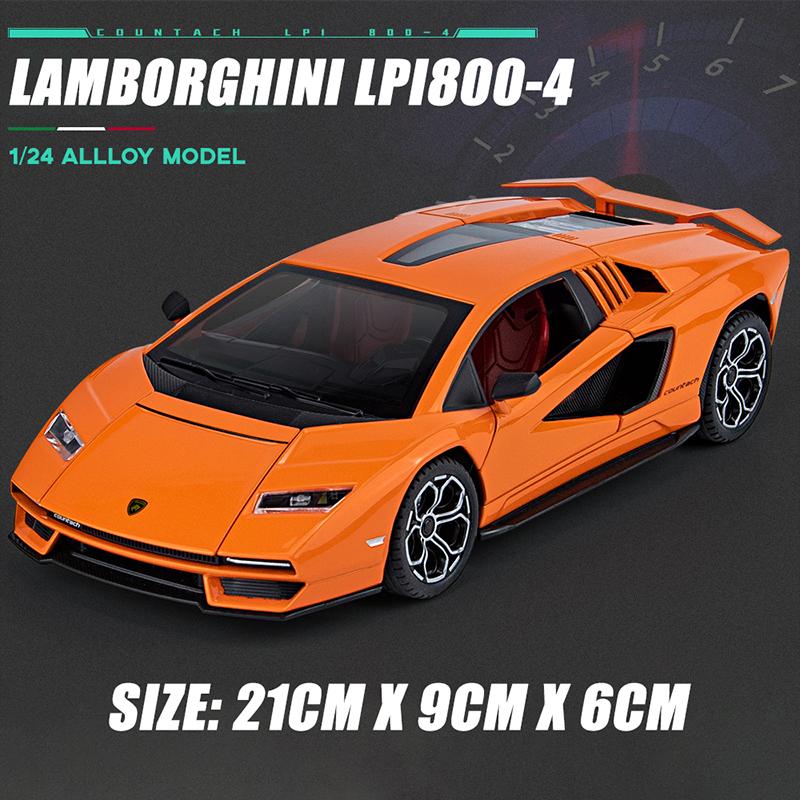 Масштаб 1/24 Lambo LPI800-4, литая под давлением модель автомобиля из сплава, игрушки, откатной автомобиль со звуком и светом для детей, коллекция подарков для взрослых