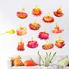 12 Pcs Diwali Festival Sticker Lotus Tealight Candle Holder Sticker Artificial Lotus Flower Labels for Indian Decor Diwali Puja Party Supplies