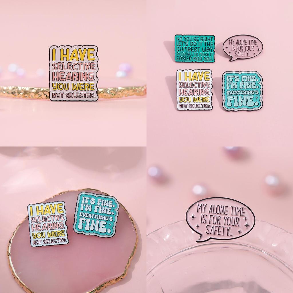 Colorful Creative Inspirational Letter Brooch Geometric Design For Fashion Accessories