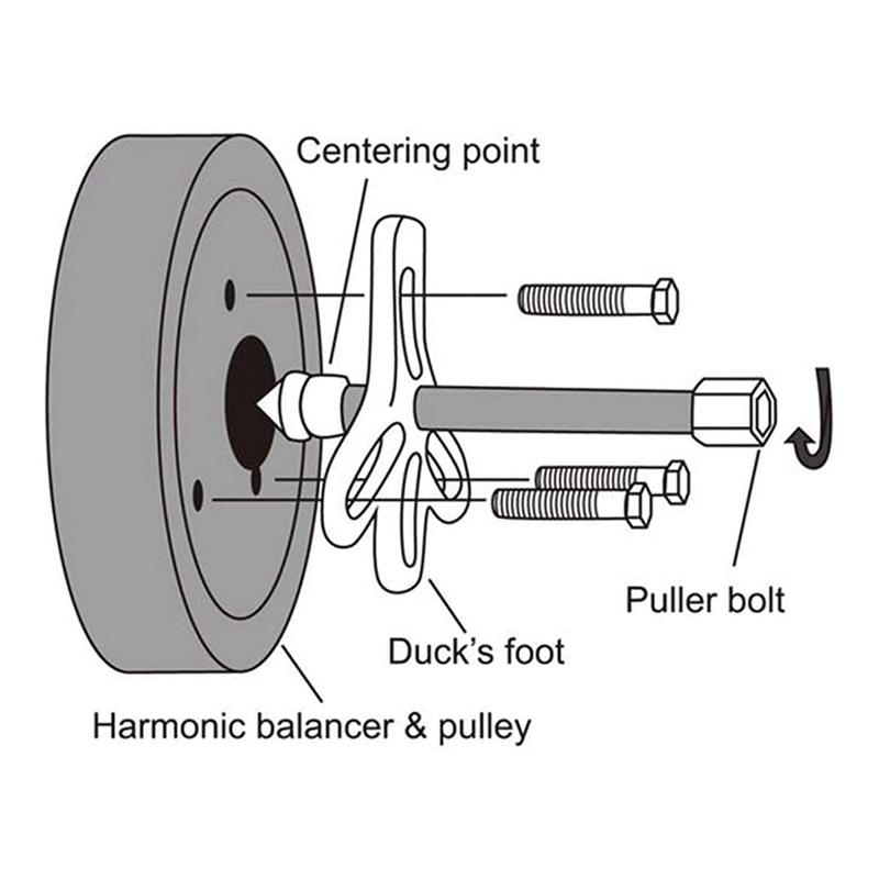 46Pcs Harmonic Balancer Puller Kit Power Steering Pulley Puller taller Tool Set Steering Wheel Flywheel Puller Tool