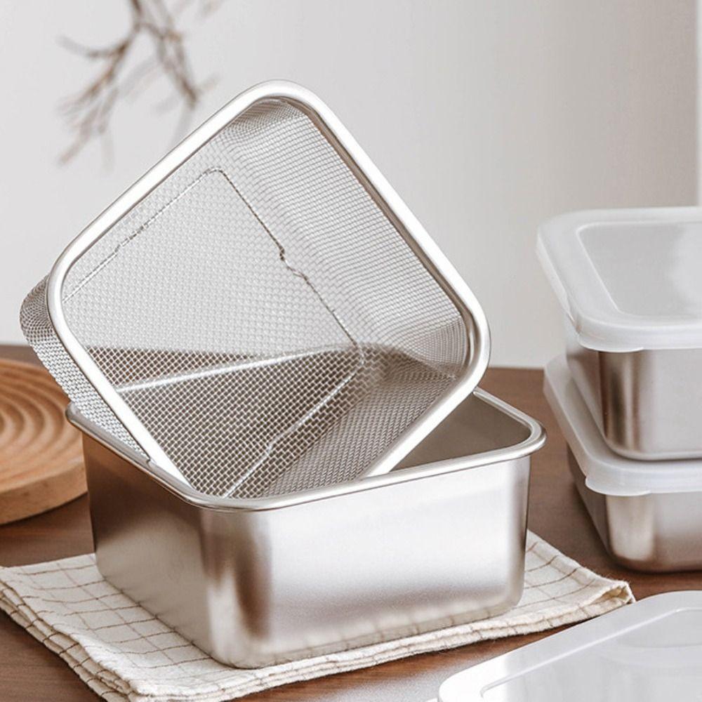 Large Capacity Drain Basket Fine Mesh Fruit Filter Basket Draining Pasta