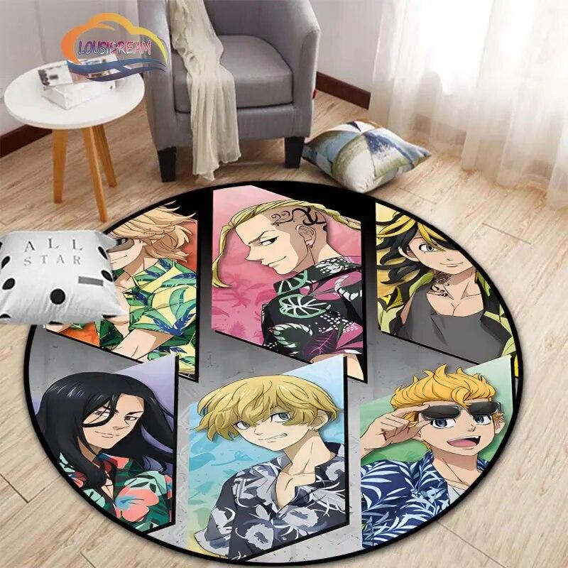 Аниме Токио Мстители круглый ковер мультфильм коврик для гостиной кухни столовой детские коврики коврик для йоги