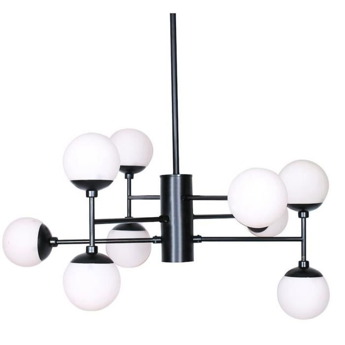 Suspension - DKD Home Decor - Verre Noir - 80x80x60 Cm - Métal - Contemporain