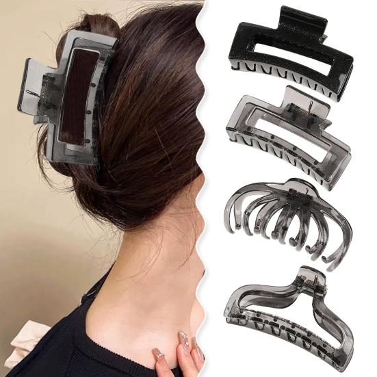 Женская заколка для волос с противоскользящими зубцами, сильным захватом, в виде акулы, большого размера, зажим для волос на затылок, аксессуары для волос