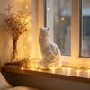 Минималистичная Элегантная Статуэтка Кошки 3D Печатная Фигурка Кошки Современное Настольное Украшение для Спальни Гостиной Офисного Стола