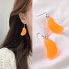1 Pair Cute Orange Dangle Earrings For Women Simple Design Sweet Funny Fruit Peeled Oranged Drop Earring Party Jewelry Wholesale