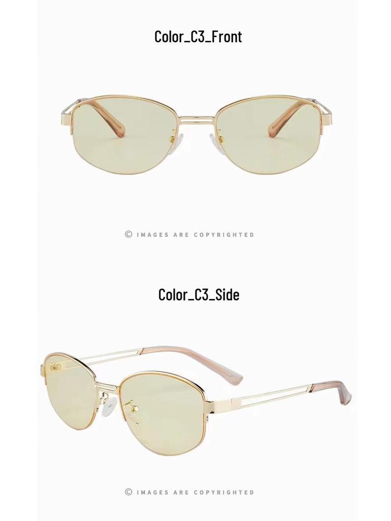 High-End Oval Gold Wire Eyeglass Frames for Women - Stylish Prescription-Ready