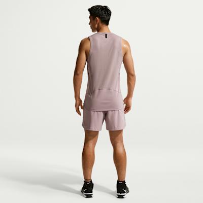 Мужские майки Nike Pro Мужские светло-розовые с круглым вырезом умеренно прямой крой