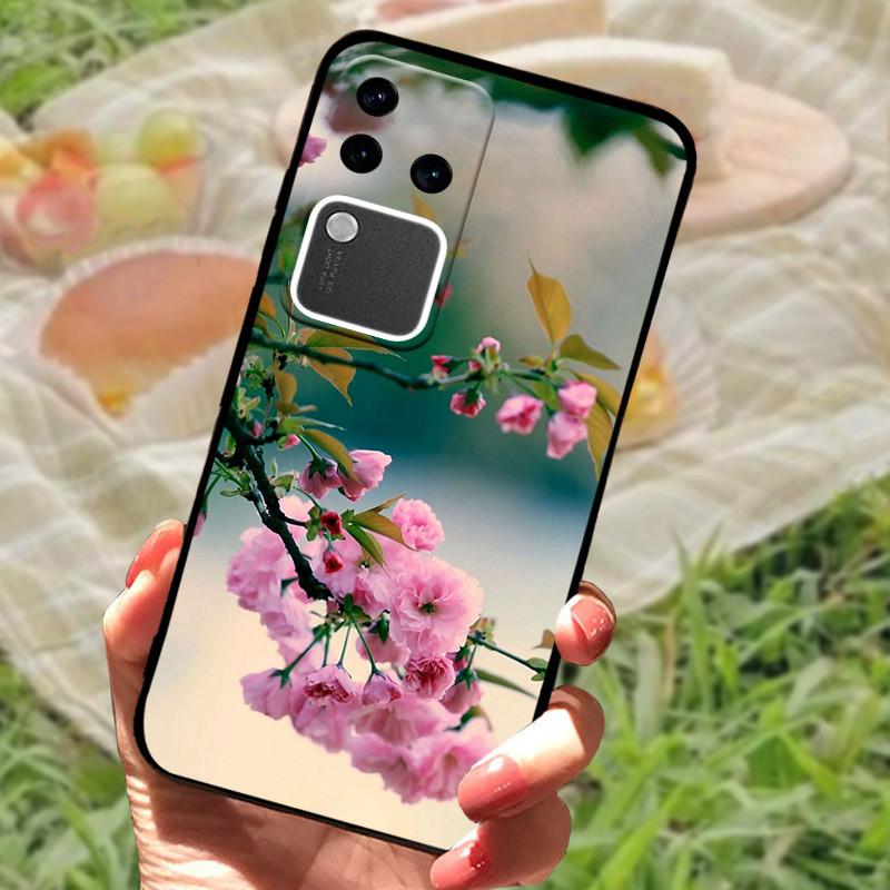 Чехол для Vivo V30 Pro Чехол для Vivo V30 Lite Ударопрочный Силиконовый Мягкий Мраморный Черный Бампер Funda Coque для Vivo V30 V2318 Оболочка Телефона