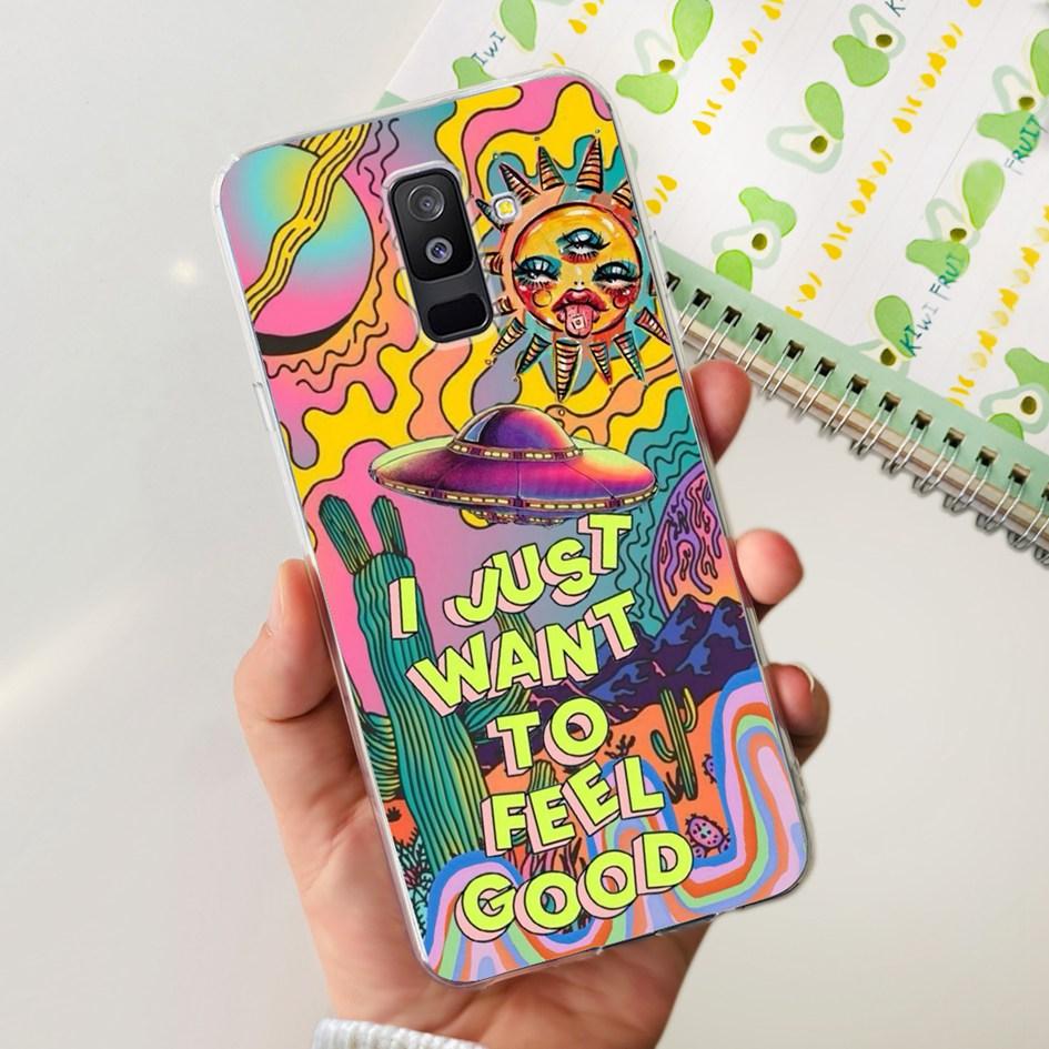 For Samsung A6 Plus 2018 Case SM-A605F New Fashion Butterfly Marble Soft Silicone Funda For Samsung Galaxy A6 A6+ SM-A600F Cover