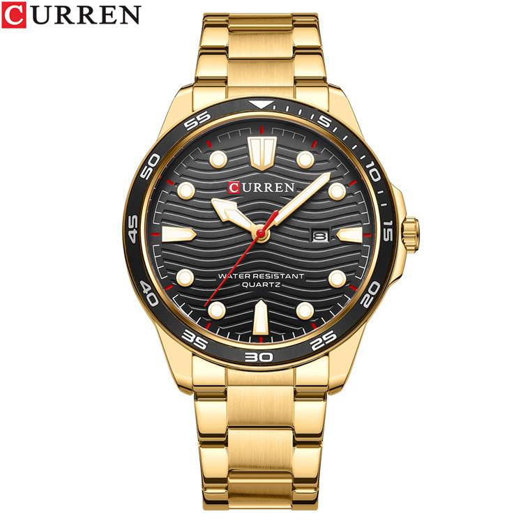 CURREN Men's Steel Band Fashion Business Watch Quartz Calendar Men's Watch Waterproof for Students