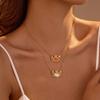 GEMCHIC Женское ожерелье в морском стиле с крабом, подвеска из нержавеющей стали с кошачьим глазом, многослойная цепочка, украшение