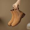 2025 Winter/Autumn Chelsea Boots Genuine Leather Shoes for Women Retro Boots Round Toe Ankle Boots British Style Women Shoes