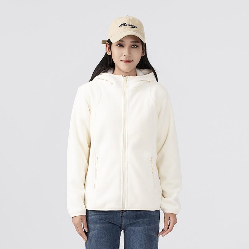 Thick Fleece Hooded Jacket Men Women Winter Warm Outdoor Sportswear Soft Brushed Polar Inner Layer