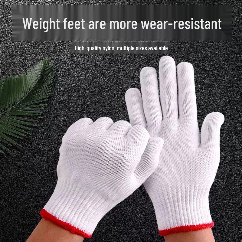 Durable Anti-Slip Nylon Work Gloves for Auto Repair and Construction - Unisex, Wear-Resistant, Thin Style