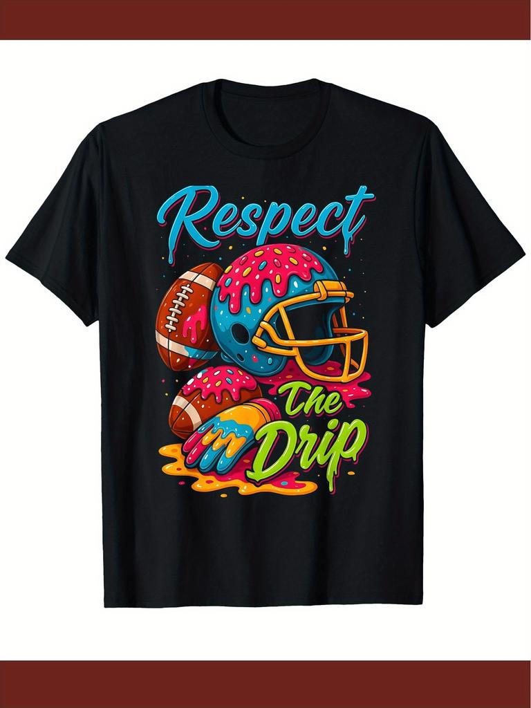 Unisex S And Unisex S Dignified Soccer Graphic Tshirt Featuring Colorful Dripping Text And Soccer Helmet Design Breathable And