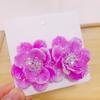 Fashion Colorful Acrylic Resin Vibrant Flower Stud Earrings For Women Sweet Elegant Big Transparent Floral Earrings Jewelry Gift