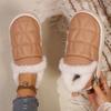 Модные повседневные зимние меховые сапоги с декоративной строчкой для женщин 2025, удобные, с круглым носком, на толстой подошве, теплые полусапожки из короткого плюша