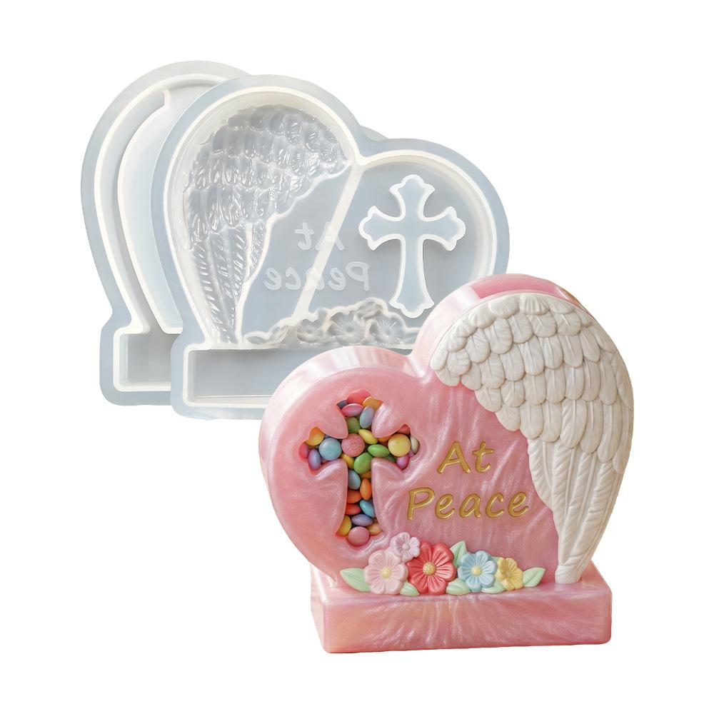 Cat Dog Pet Urn Plaster Silicone Mold DIY Heart-shaped Pet Photo Frame Picture Urn Epoxy Silicone Molds For Resin Making