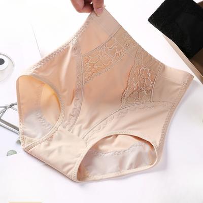 Женские трусики-треугольники с высокой талией для послеродового контроля живота, из ледяного шелка, с эффектом подтяжки ягодиц, формирующие талию, для коррекции фигуры, утягивающие живот, сильные